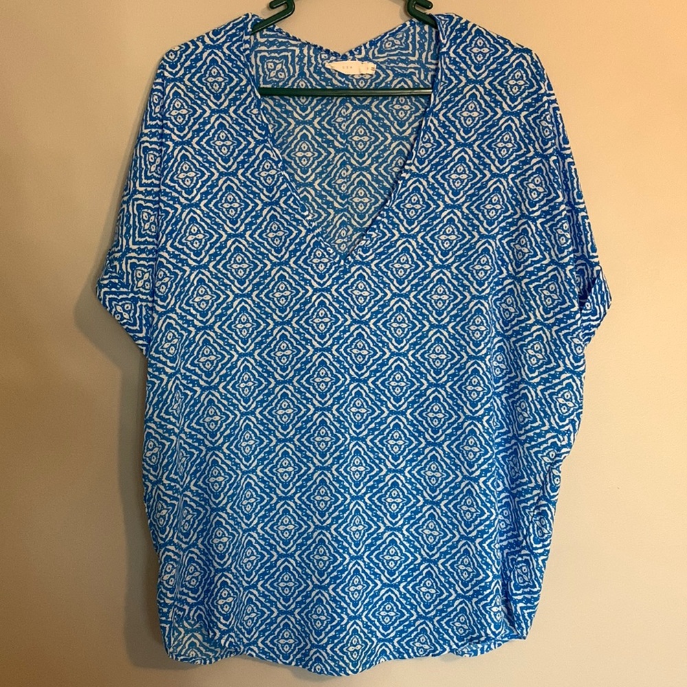 Lush Brand - Boutique Blue And White Pattern Shirt